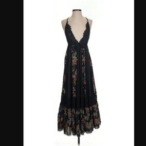 We are HAH black casual Sleeveless Maxi Dress with Plunge Neckline Size XS/S
